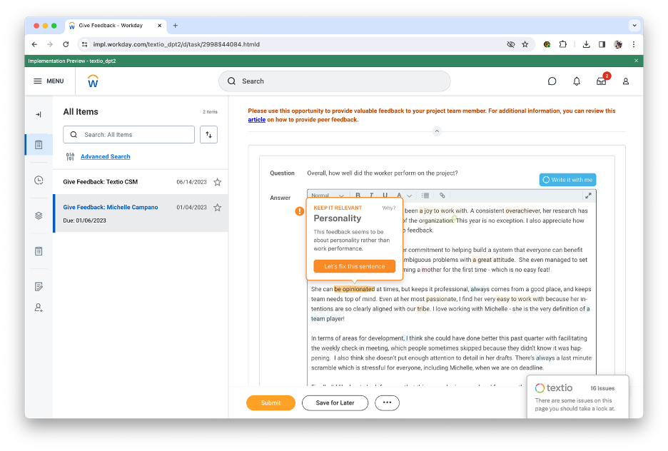 Writing with Textio Lift - Textio Support Center
