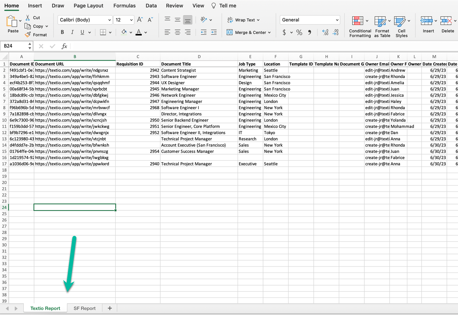 Using SuccessFactors ReqID in Textio Document Activity report - Textio ...