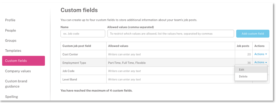 Custom Fields in the Textio Recruiting Library - Textio Support Center